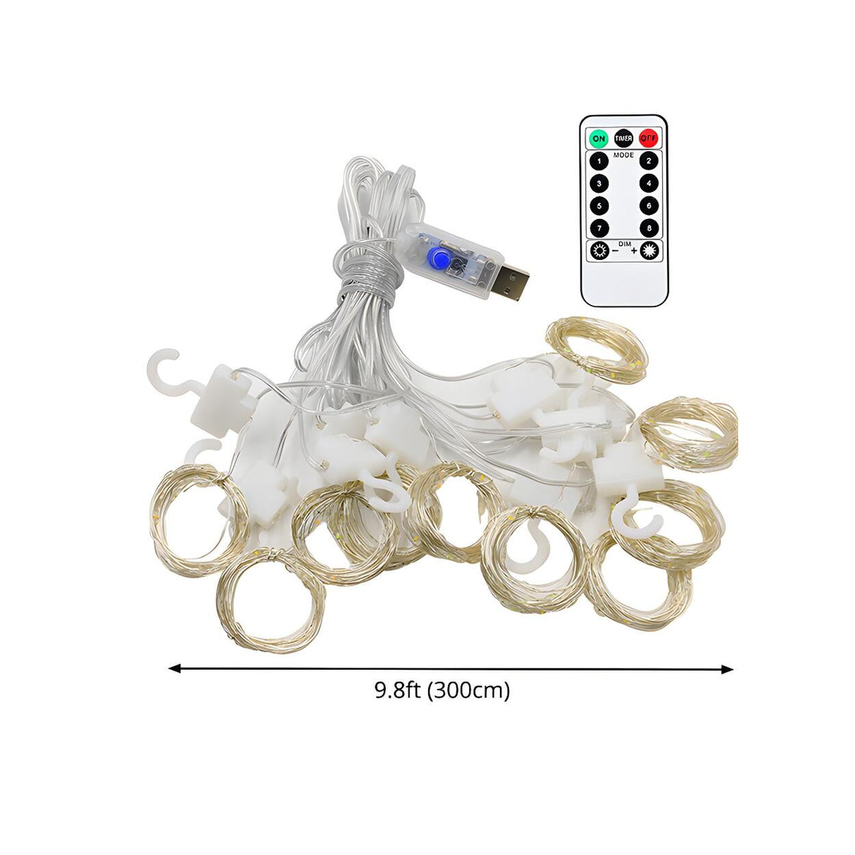 Starry Curtain LED Christmas String Lights with Hoops Image - 10