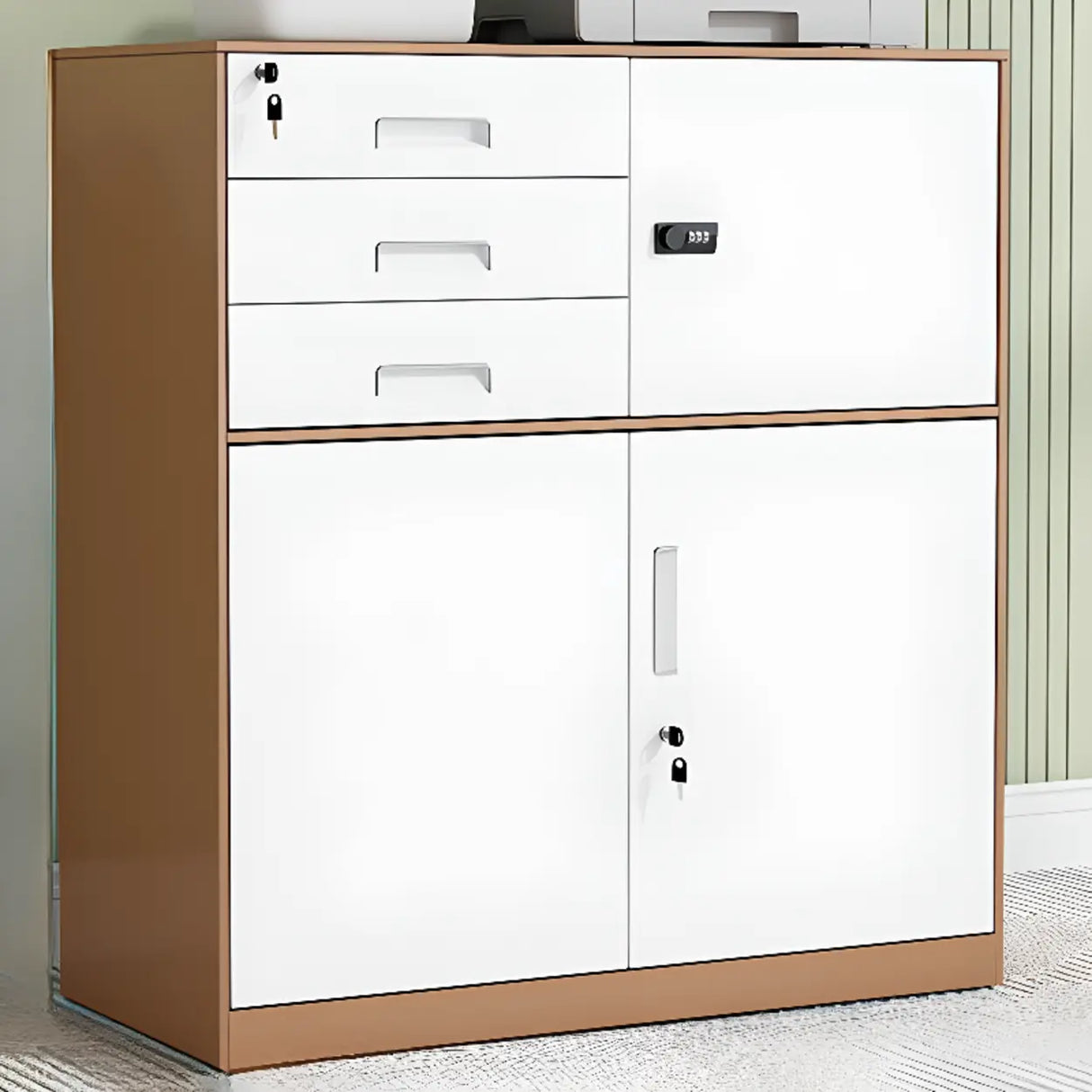 Steel Fire Resistant Storage Vertical Filing Cabinet Image - 13