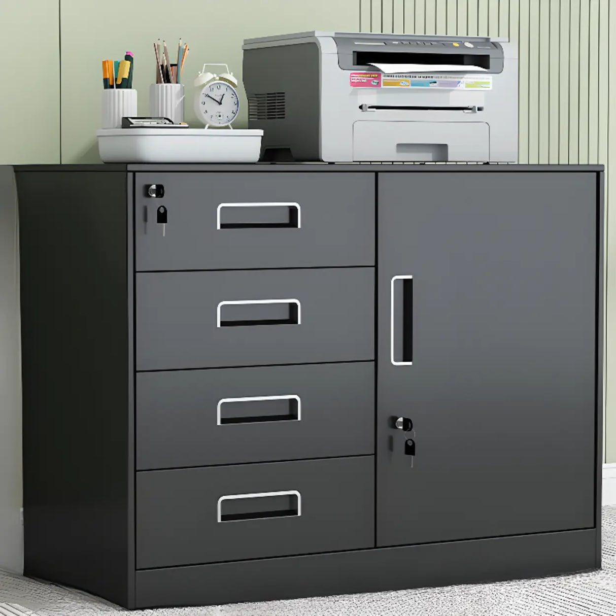 Steel Fire Resistant Storage Vertical Filing Cabinet Image - 14