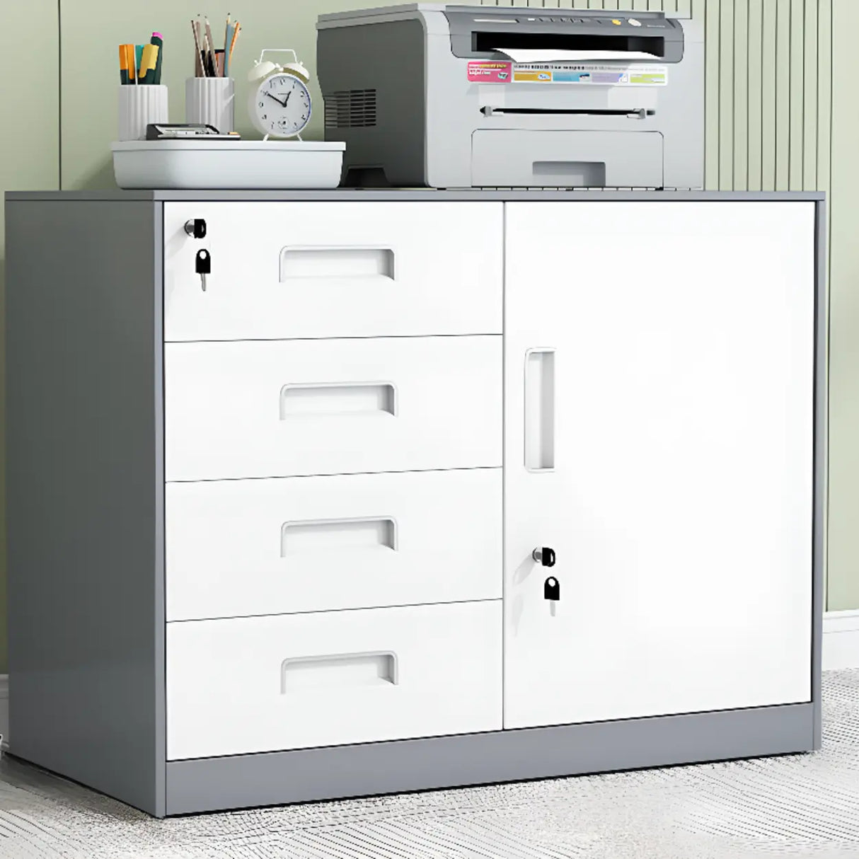 Steel Fire Resistant Storage Vertical Filing Cabinet Image - 16