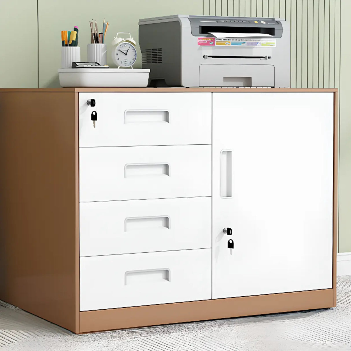 Steel Fire Resistant Storage Vertical Filing Cabinet Image - 17