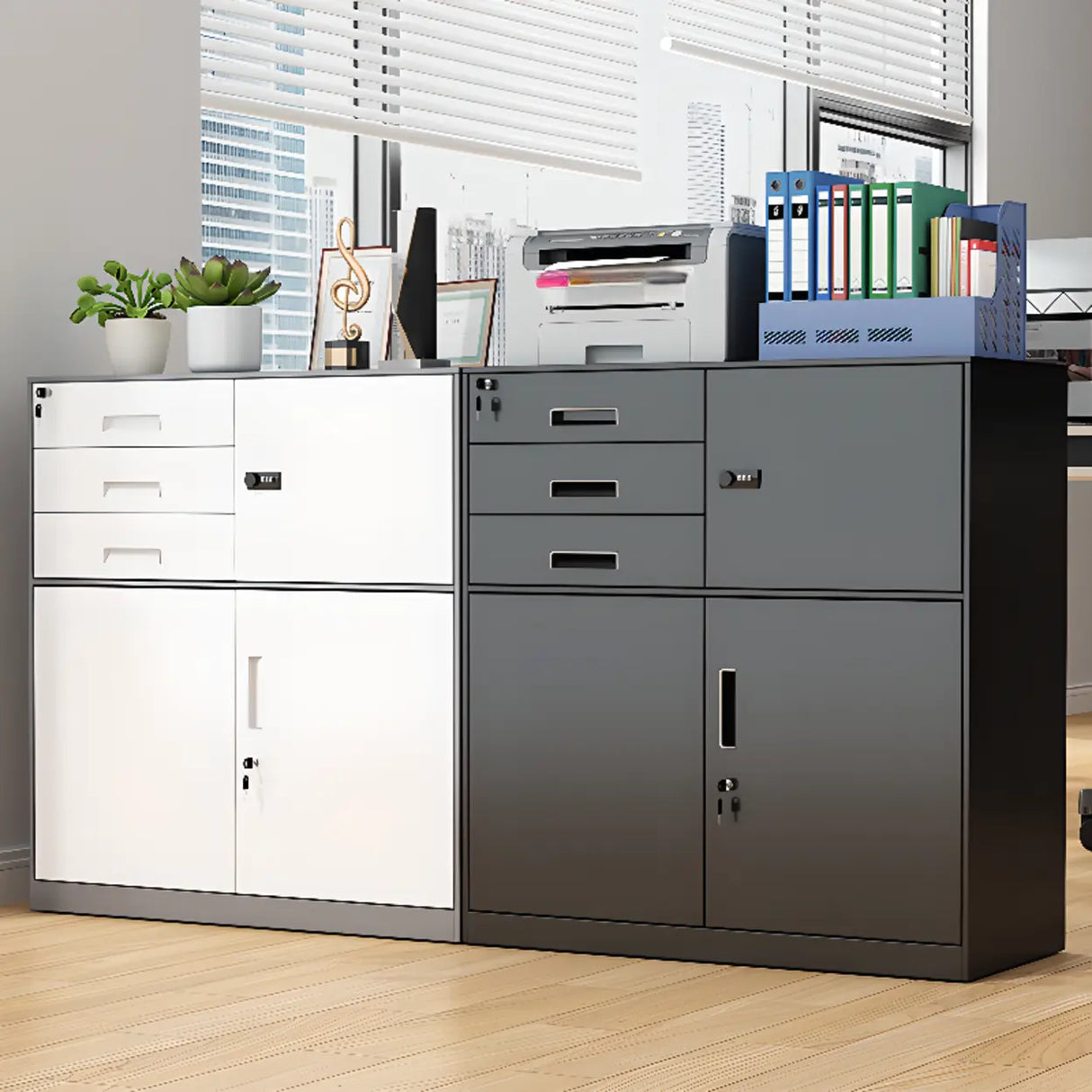 Steel Fire Resistant Storage Vertical Filing Cabinet Image - 1