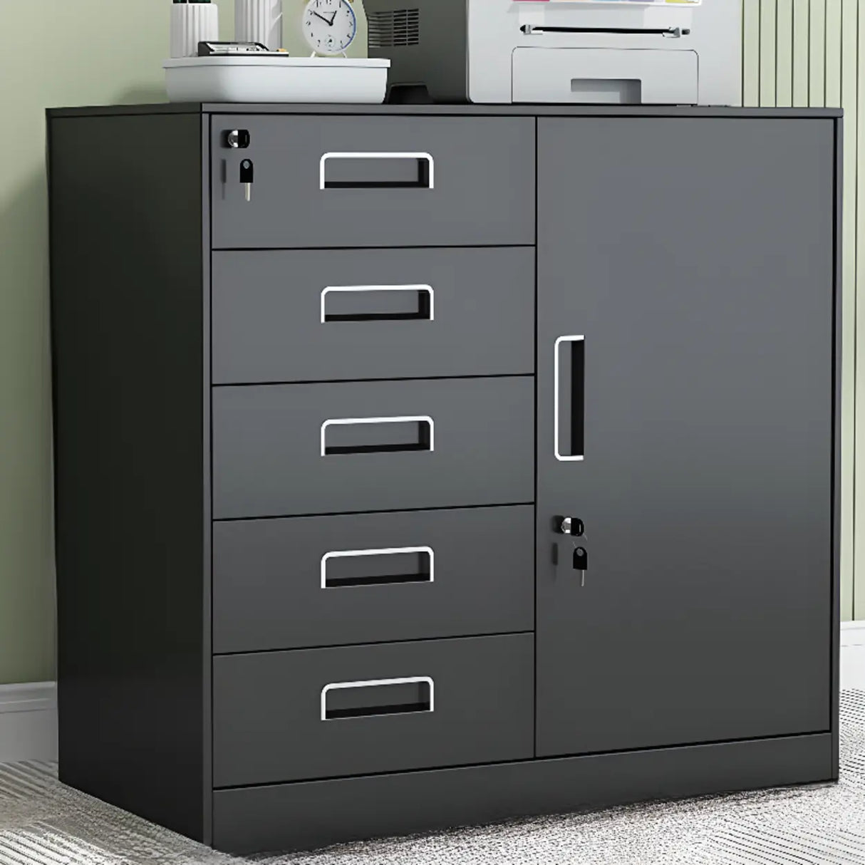 Steel Fire Resistant Storage Vertical Filing Cabinet Image - 2