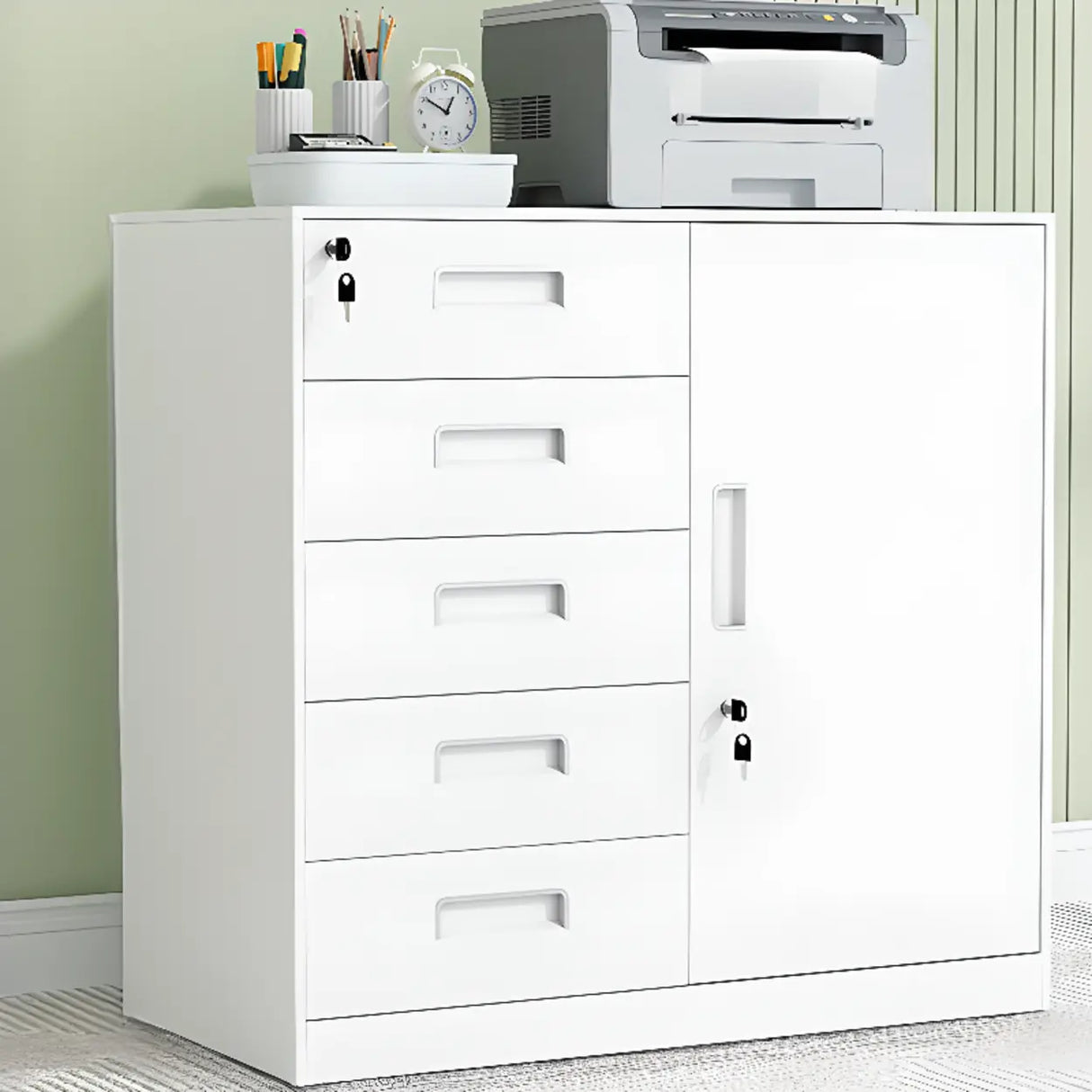 Steel Fire Resistant Storage Vertical Filing Cabinet Image - 3