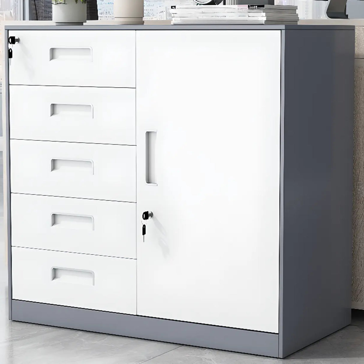 Steel Fire Resistant Storage Vertical Filing Cabinet Image - 4