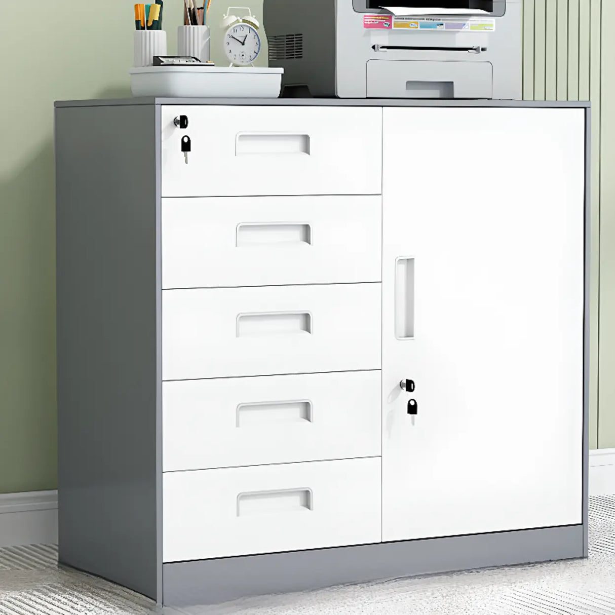 Steel Fire Resistant Storage Vertical Filing Cabinet Image - 5