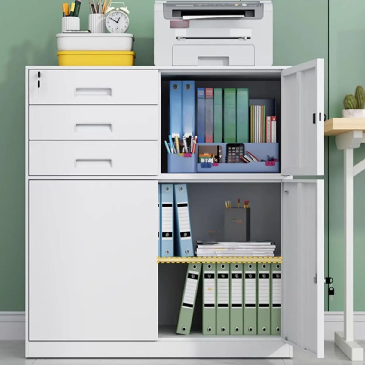 Steel Fire Resistant Storage Vertical Filing Cabinet Image - 8