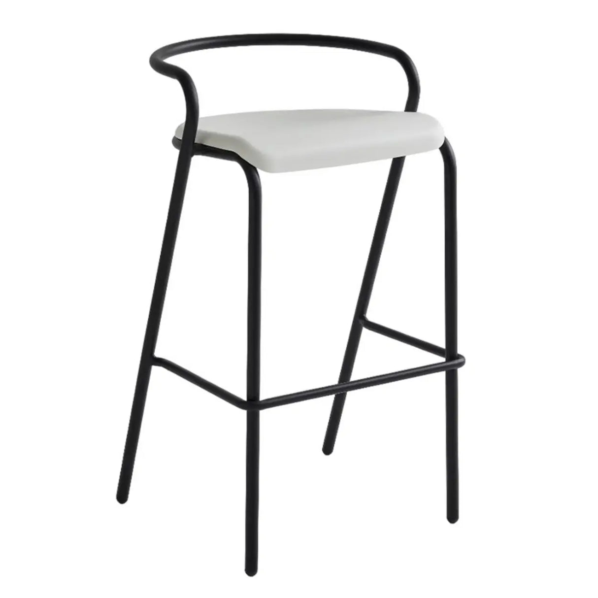 Steel Frame Bucket Bar Stool with Four-Leg and Footrest Image - 10