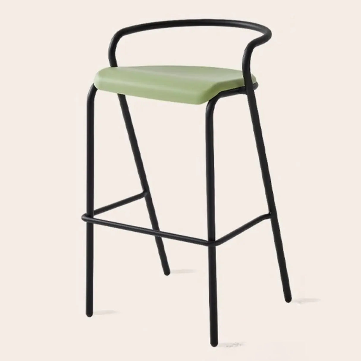 Steel Frame Bucket Bar Stool with Four-Leg and Footrest Image - 11