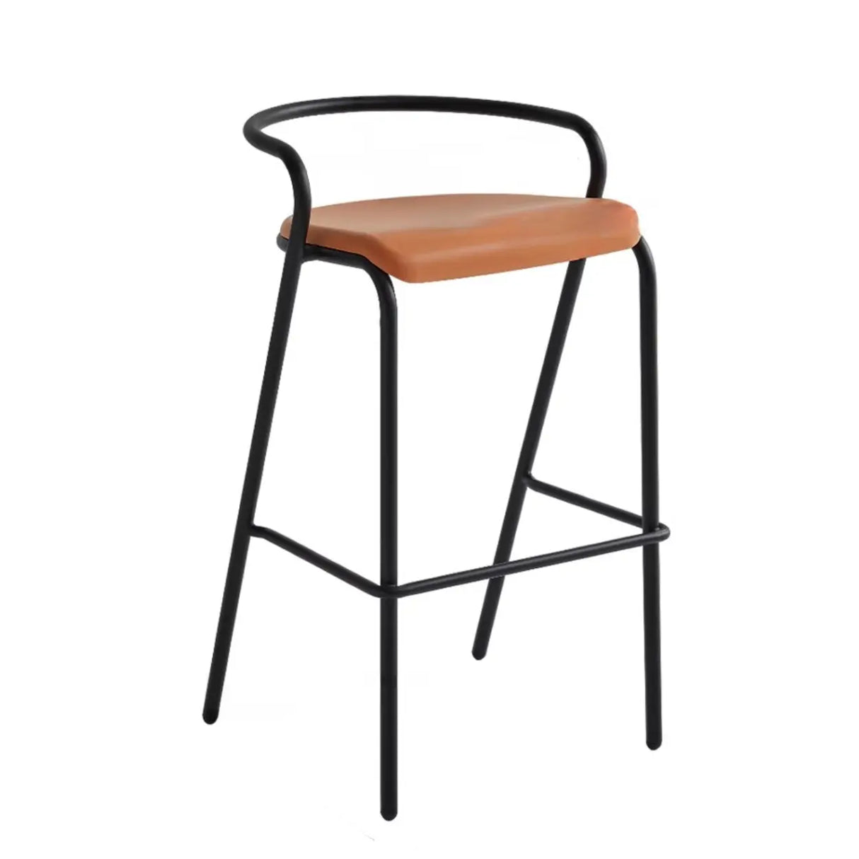 Steel Frame Bucket Bar Stool with Four-Leg and Footrest Image - 12
