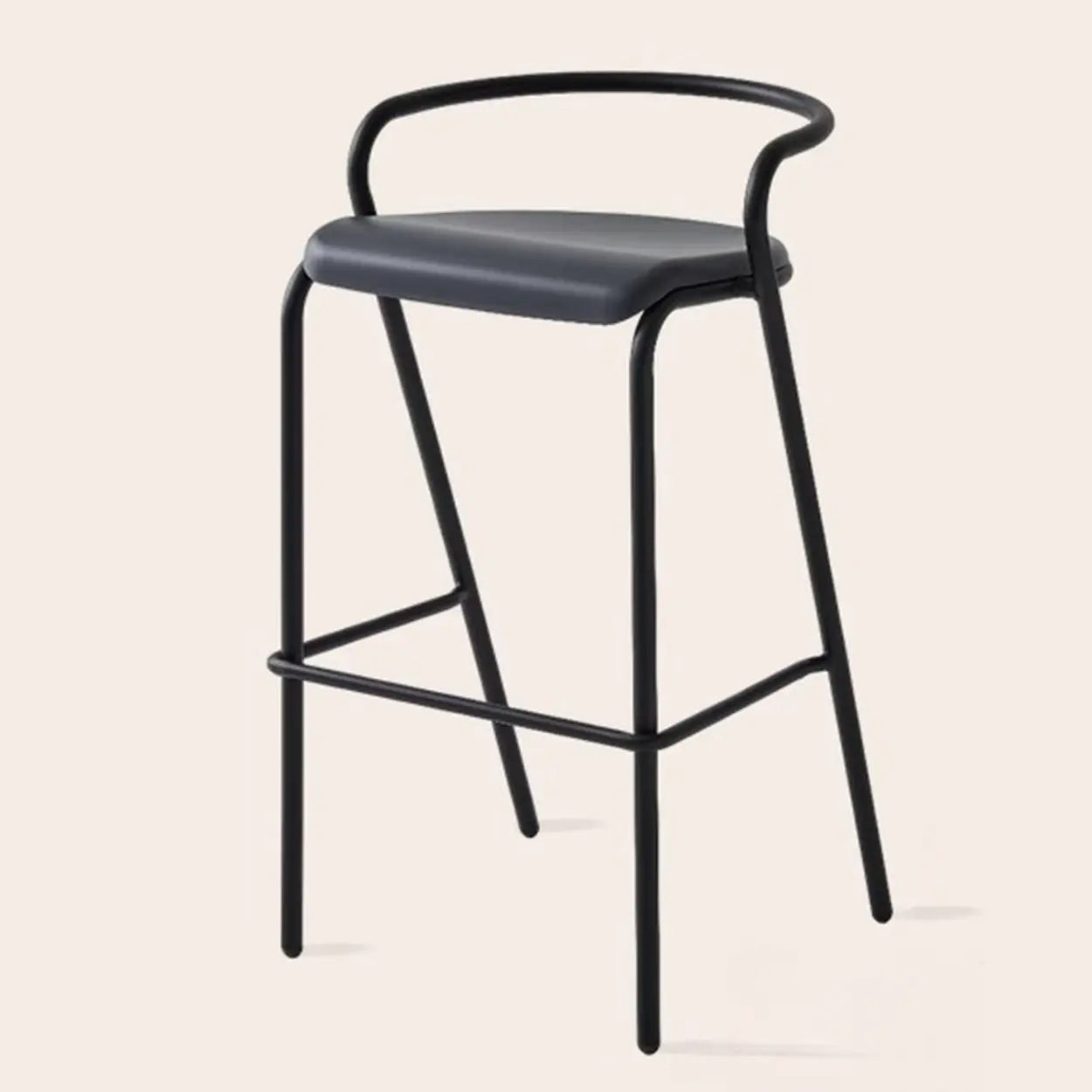 Steel Frame Bucket Bar Stool with Four-Leg and Footrest Image - 13