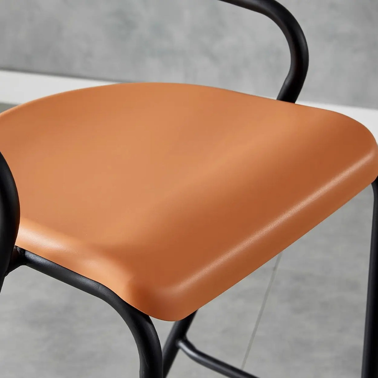 Steel Frame Bucket Bar Stool with Four-Leg and Footrest Image - 14