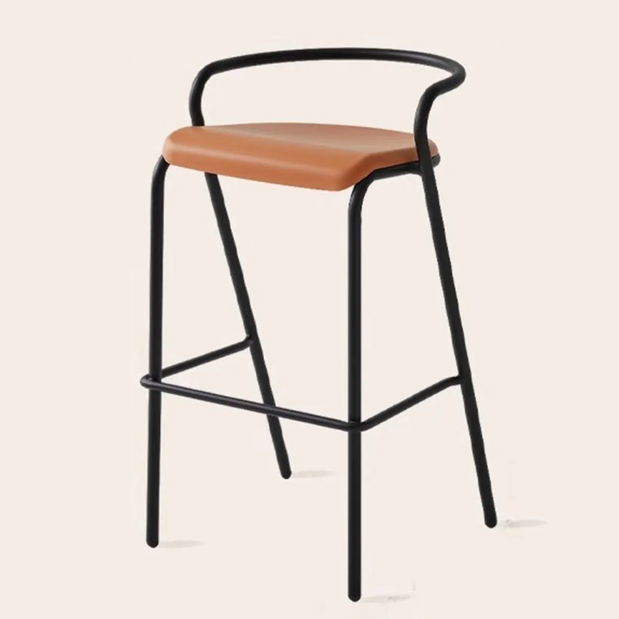 Steel Frame Bucket Bar Stool with Four-Leg and Footrest Image - 2