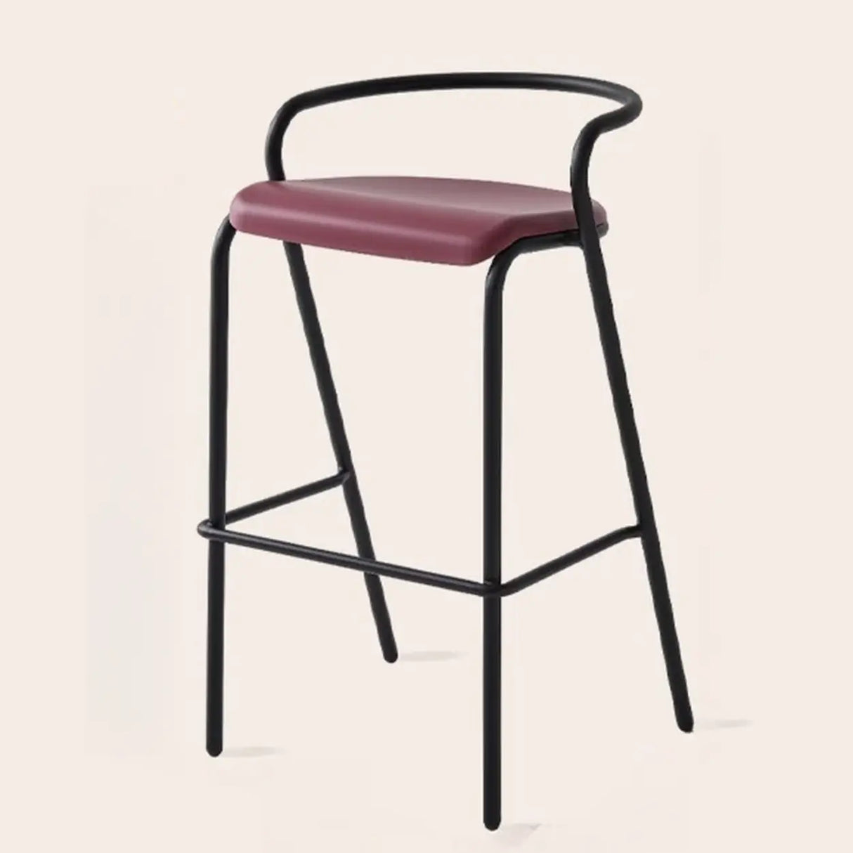 Steel Frame Bucket Bar Stool with Four-Leg and Footrest Image - 3