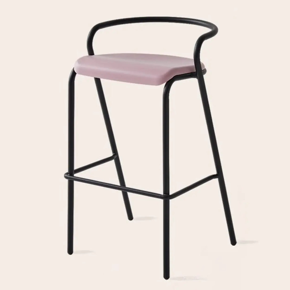 Steel Frame Bucket Bar Stool with Four-Leg and Footrest Image - 5