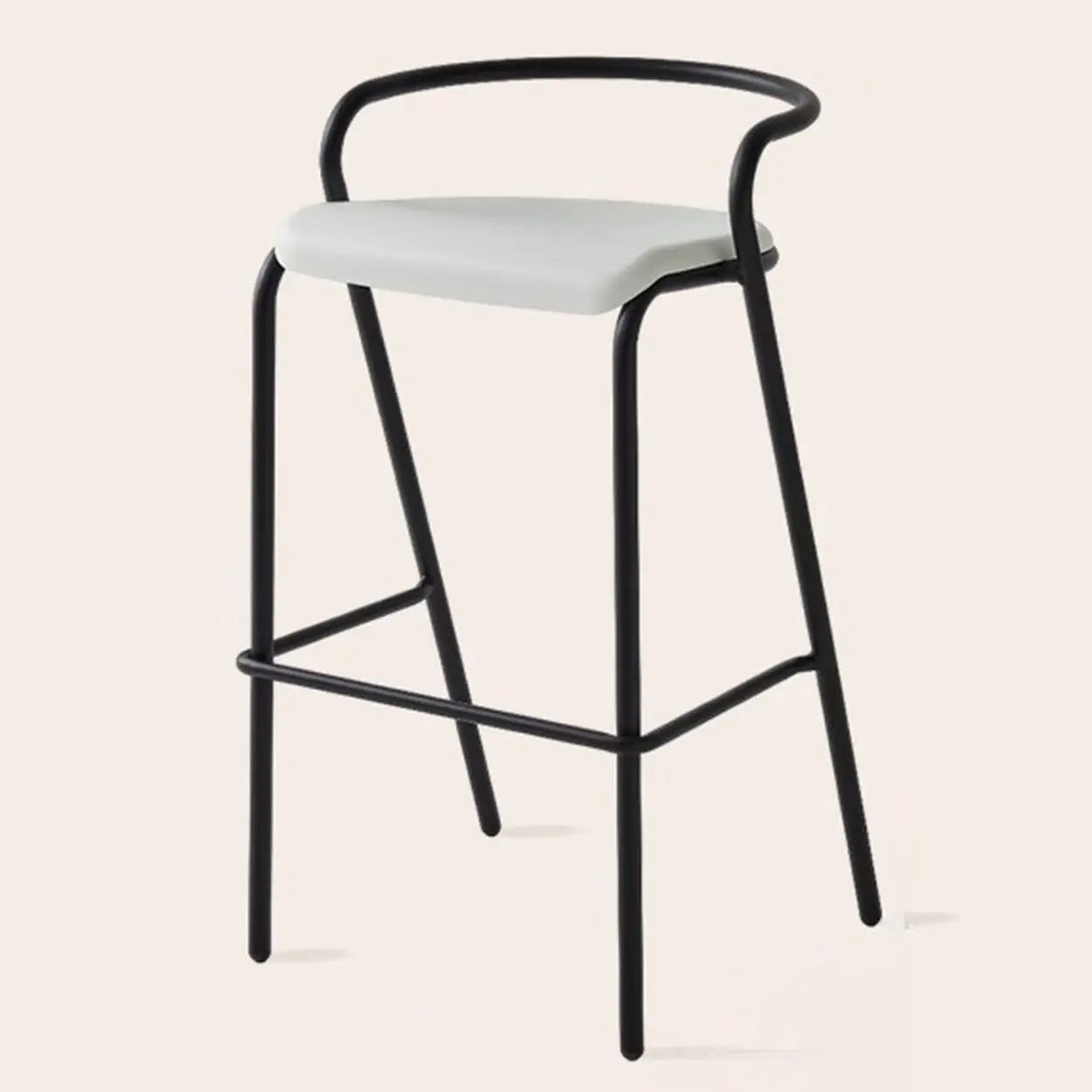 Steel Frame Bucket Bar Stool with Four-Leg and Footrest Image - 7