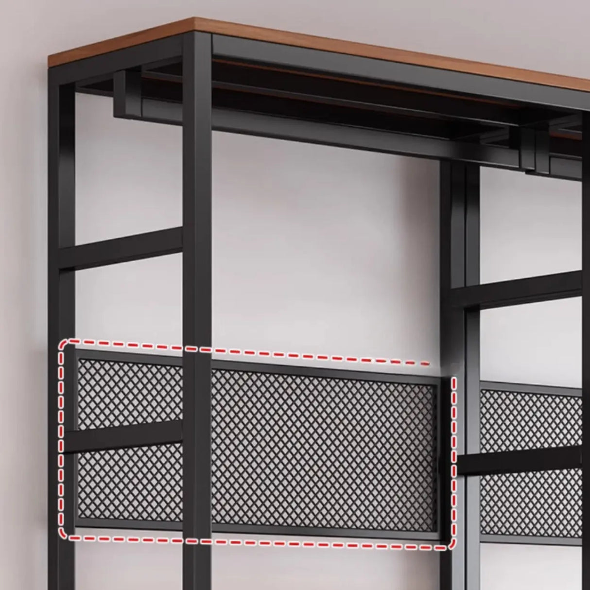 Steel Frame Closet Black Storage Drawer Hall Coat Rack Image - 6