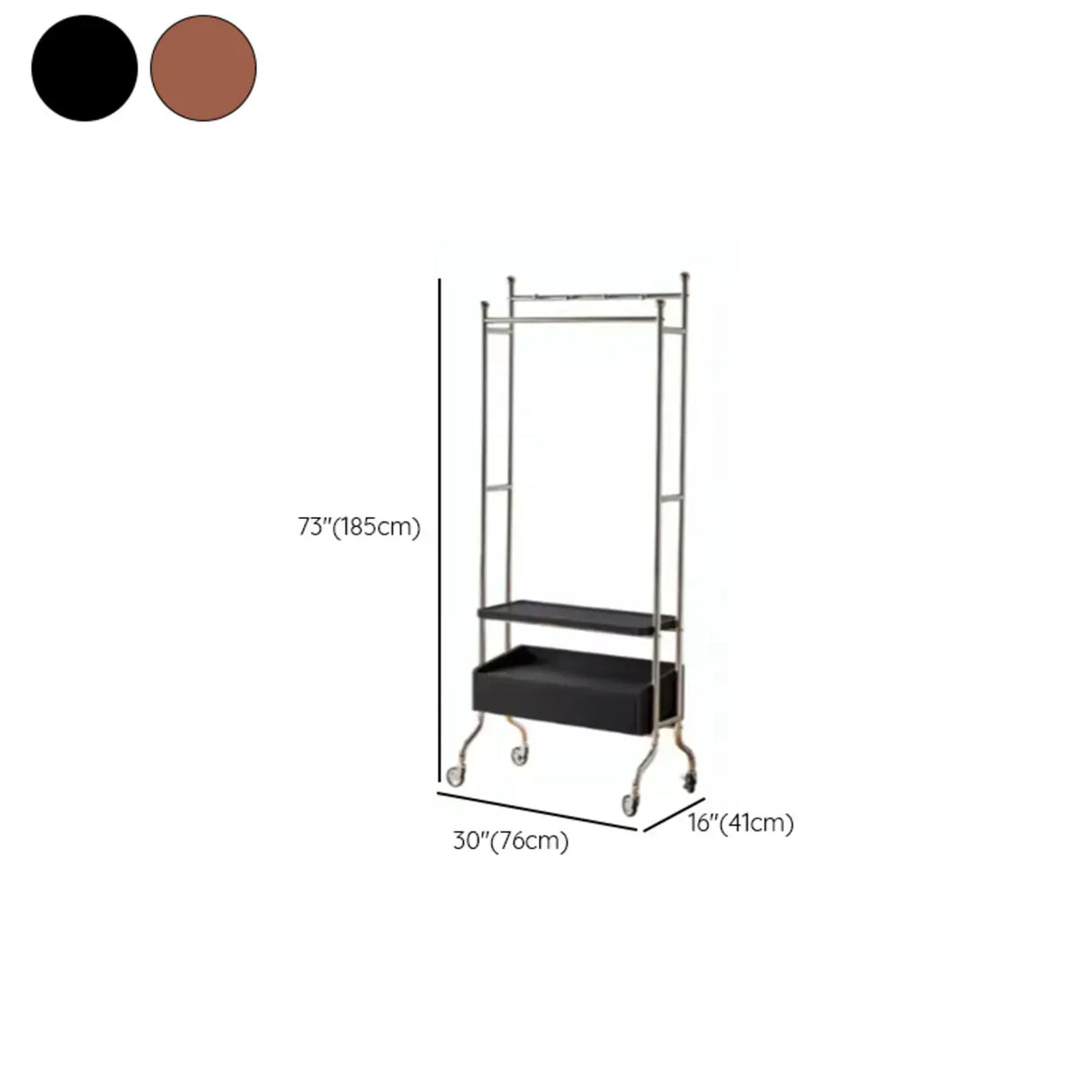 Steel Freestanding Hooks Coat Rack with Drawer Shelf