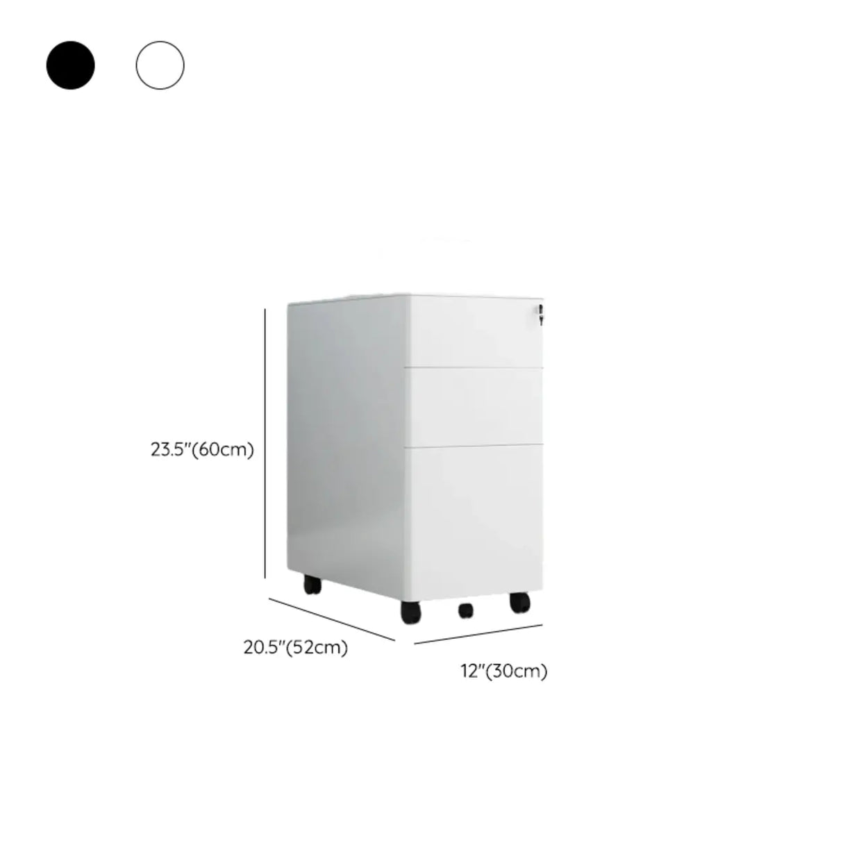 Steel Mobile Filing Cabinet White Key Lock with Casters Image - 19