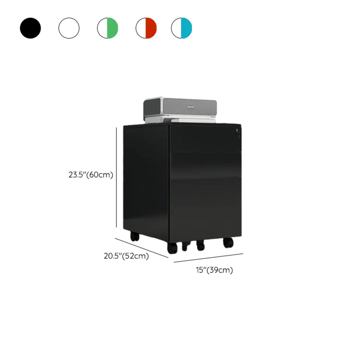 Steel Mobile Filing Cabinet White Key Lock with Casters Image - 20