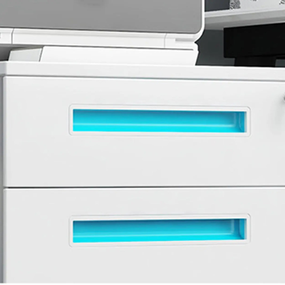 Steel Mobile Filing Cabinet White Key Lock with Casters Image - 8