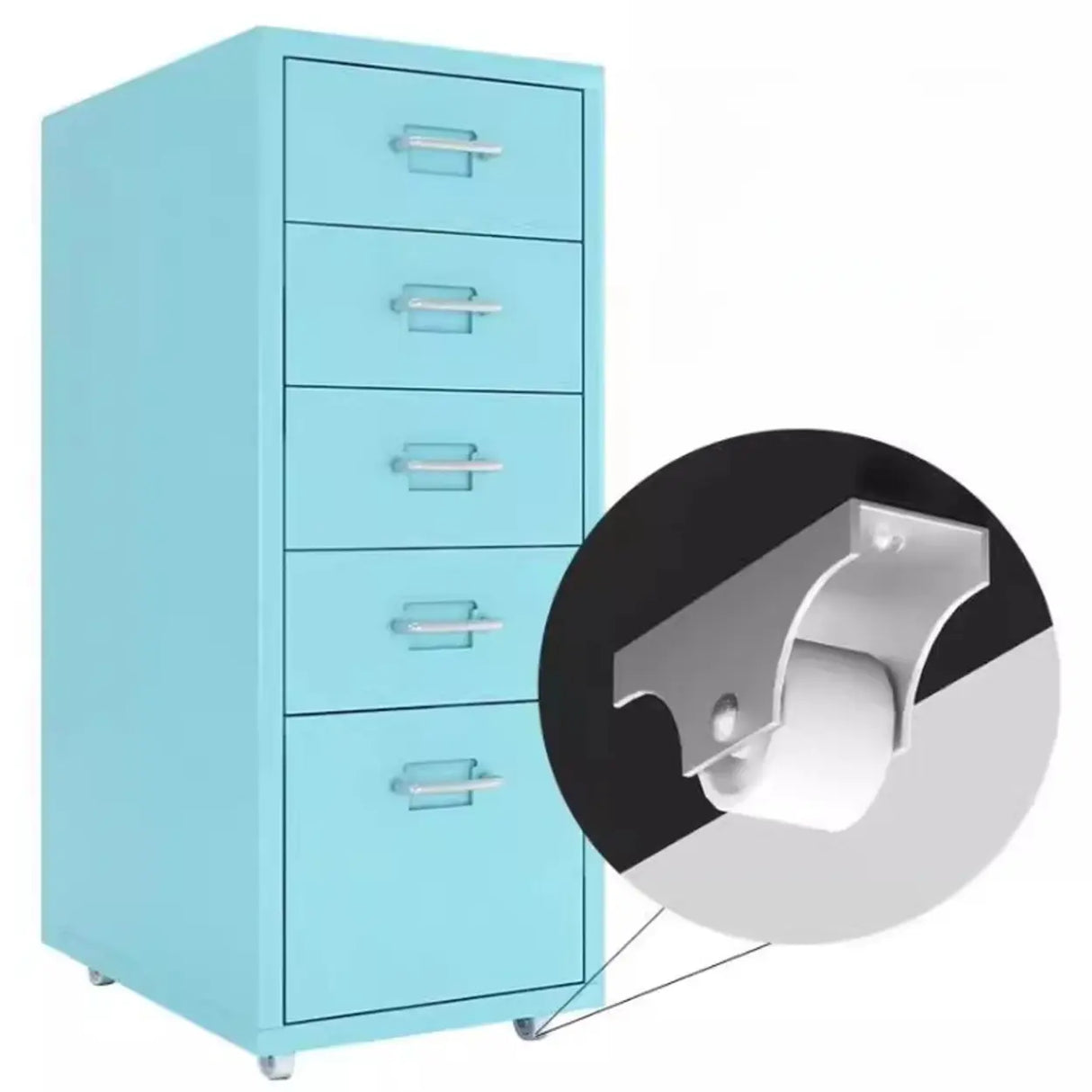 Steel Vertical Drawers Storage Rolling Filing Cabinet Image - 10