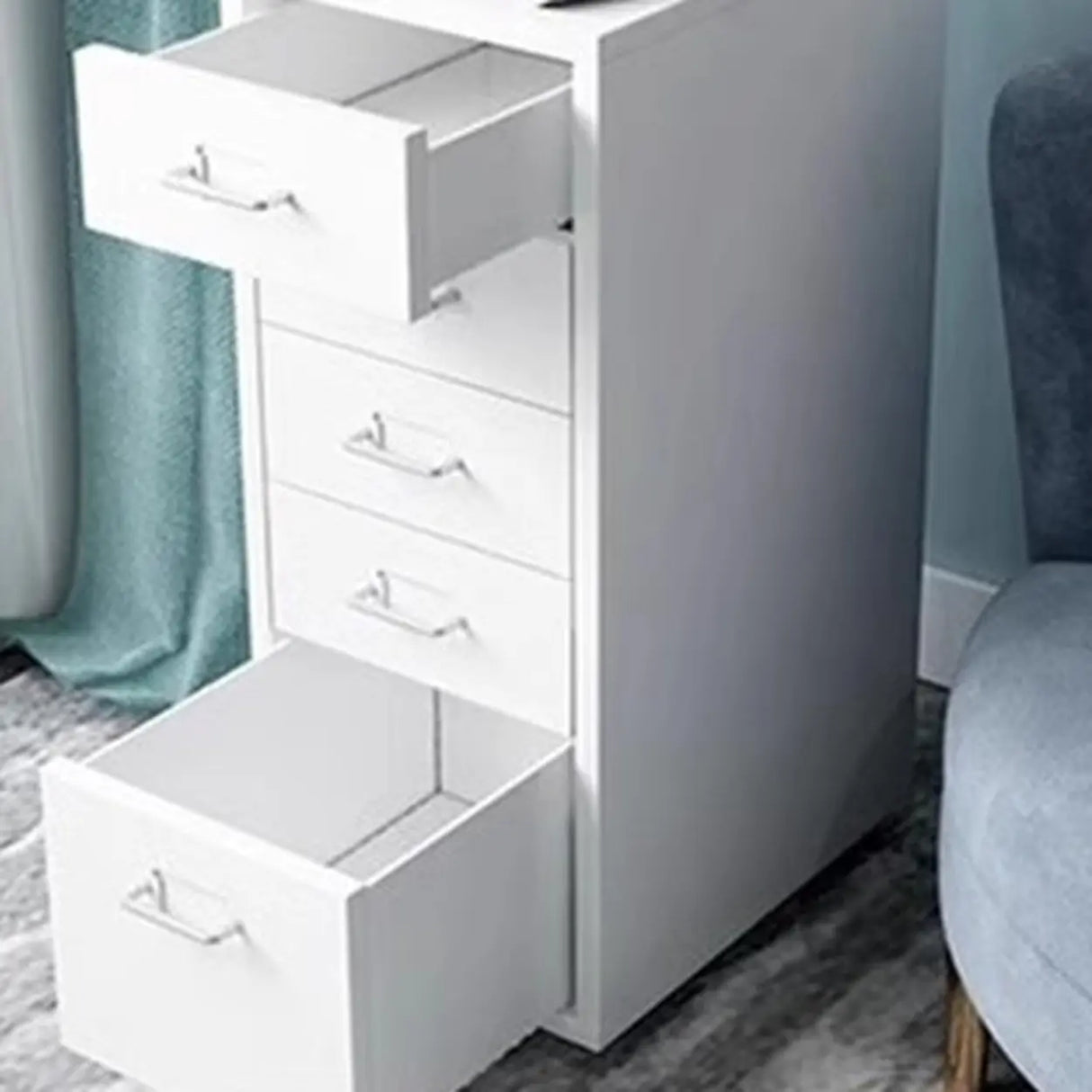 Steel Vertical Drawers Storage Rolling Filing Cabinet Image - 11