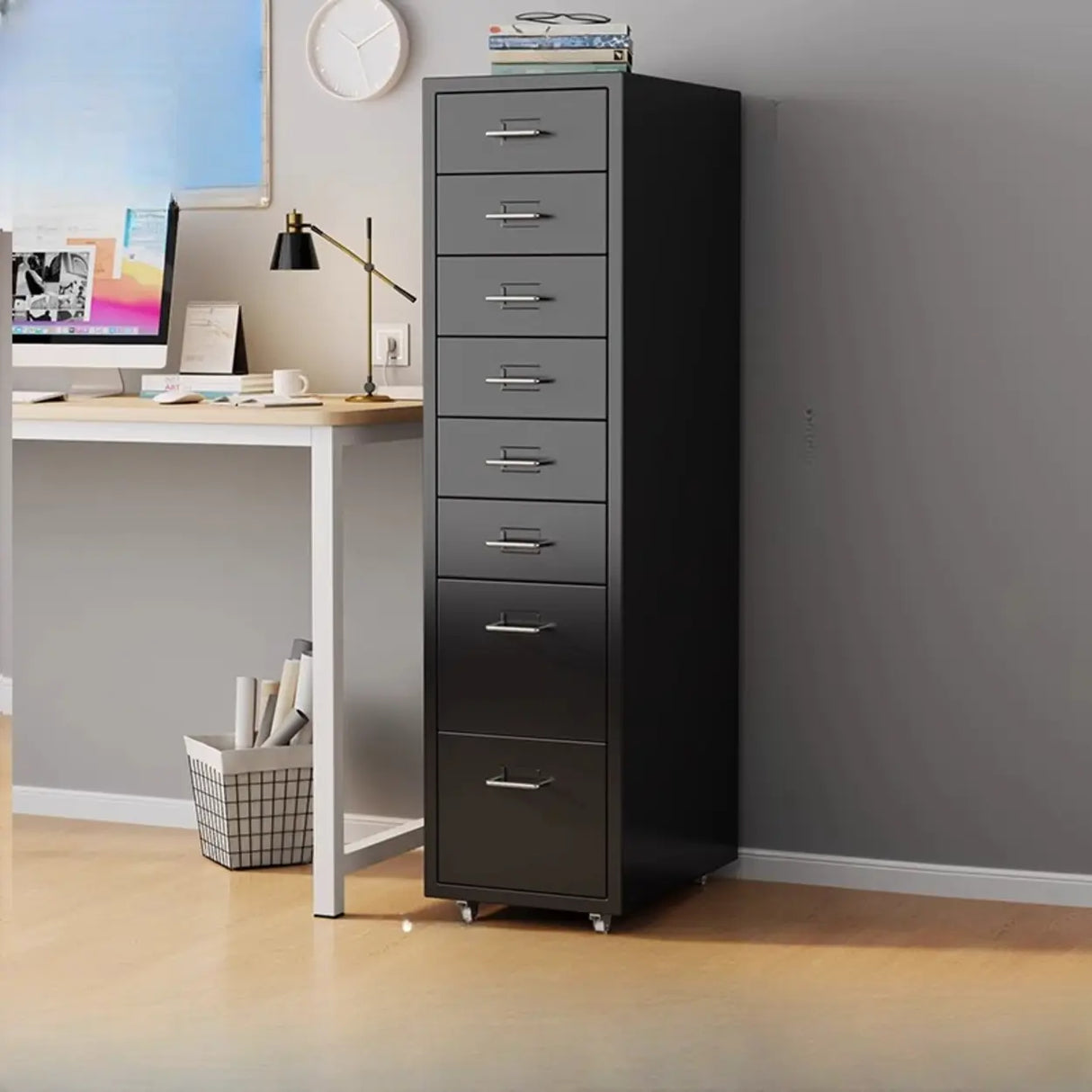 Steel Vertical Drawers Storage Rolling Filing Cabinet Image - 12