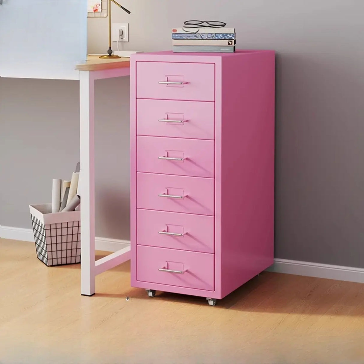 Steel Vertical Drawers Storage Rolling Filing Cabinet Image - 15