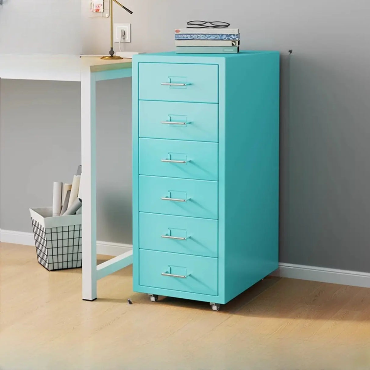 Steel Vertical Drawers Storage Rolling Filing Cabinet Image - 17