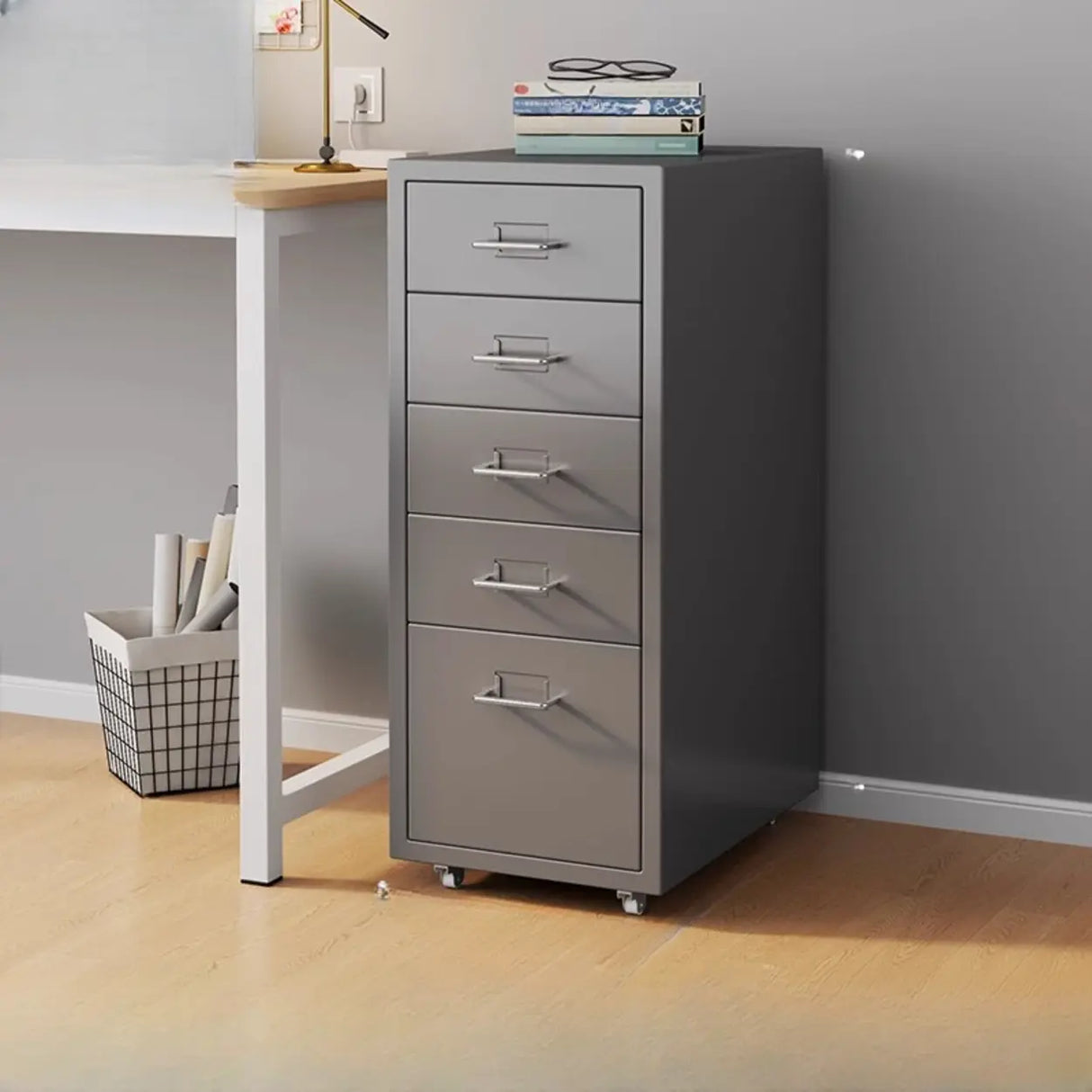 Steel Vertical Drawers Storage Rolling Filing Cabinet Image - 19