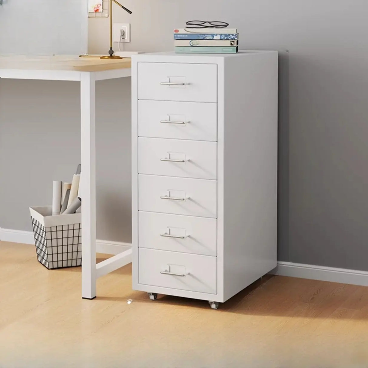 Steel Vertical Drawers Storage Rolling Filing Cabinet Image - 21
