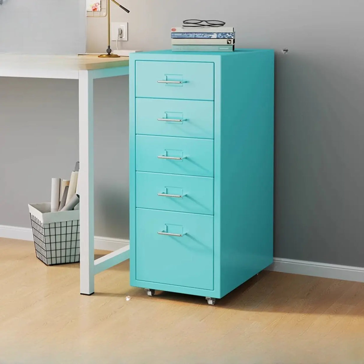 Steel Vertical Drawers Storage Rolling Filing Cabinet Image - 23