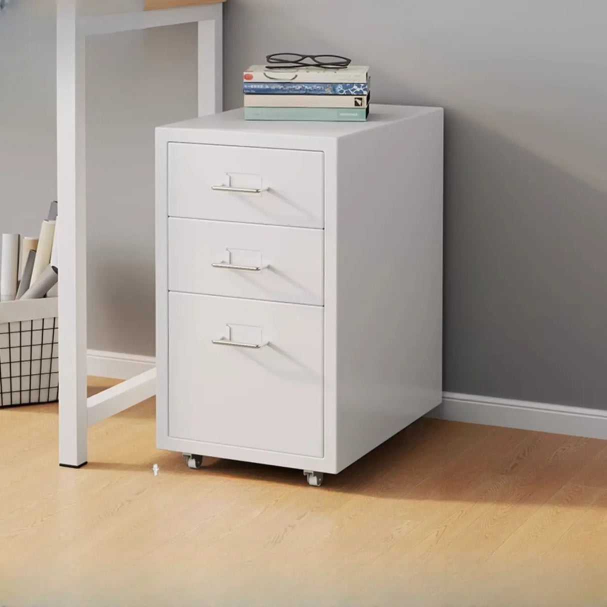 Steel Vertical Drawers Storage Rolling Filing Cabinet Image - 25