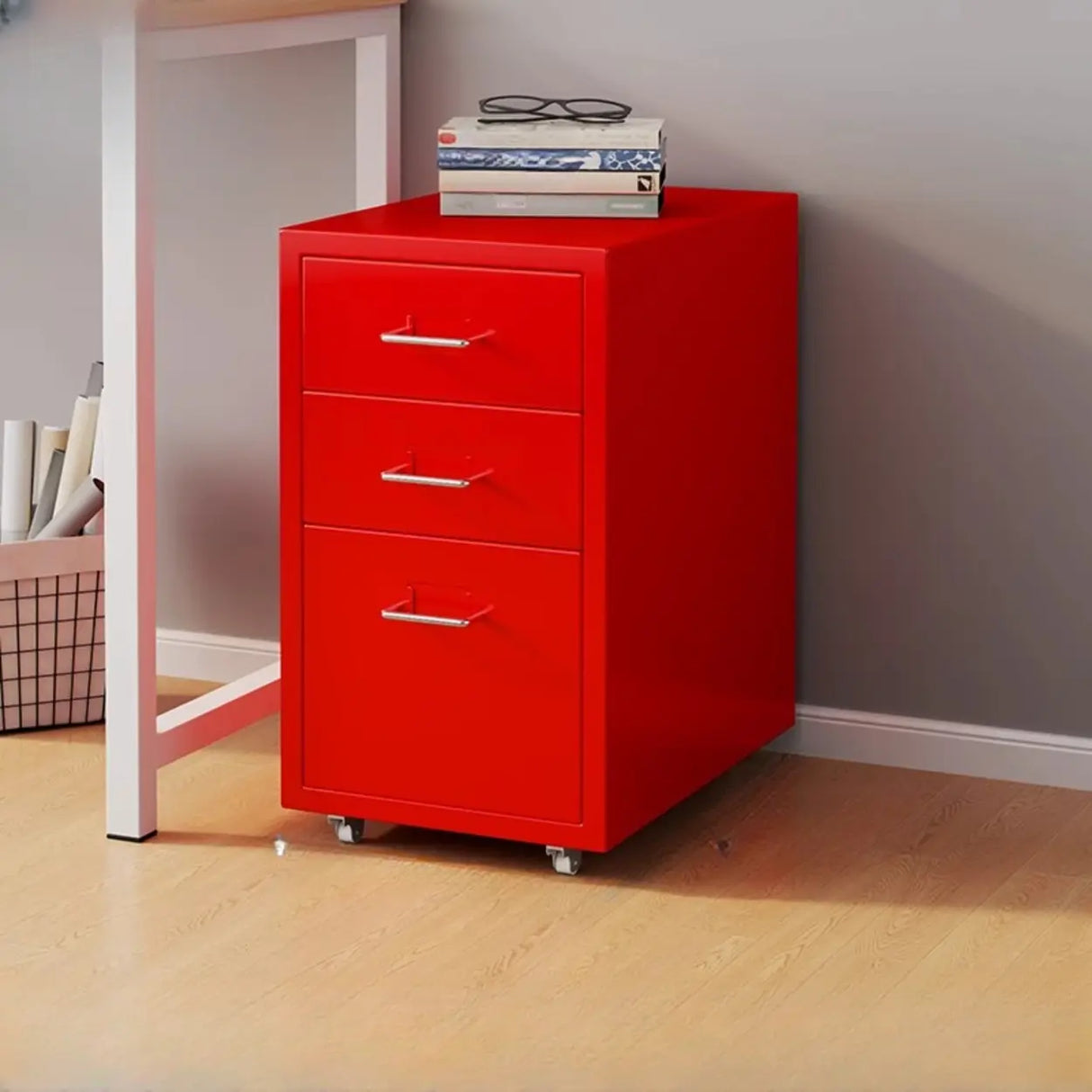 Steel Vertical Drawers Storage Rolling Filing Cabinet Image - 28