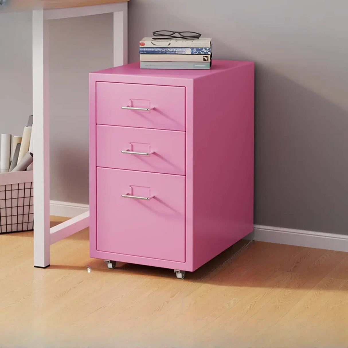 Steel Vertical Drawers Storage Rolling Filing Cabinet Image - 30