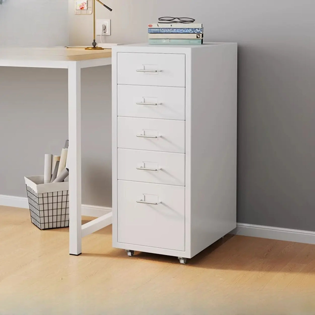 Steel Vertical Drawers Storage Rolling Filing Cabinet Image - 31
