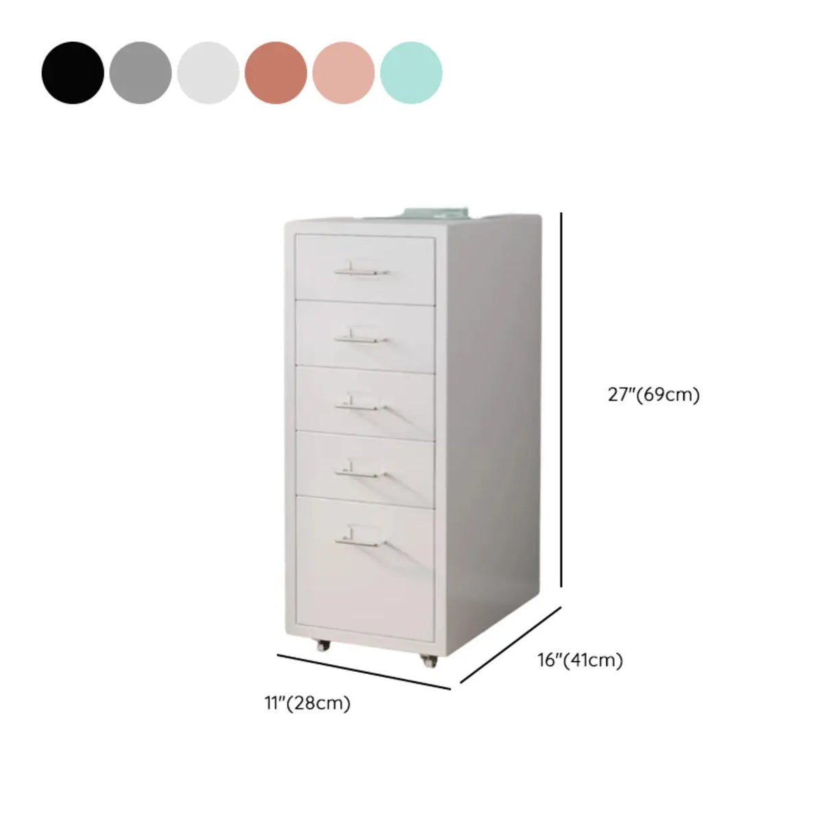 Steel Vertical Drawers Storage Rolling Filing Cabinet Image - 33