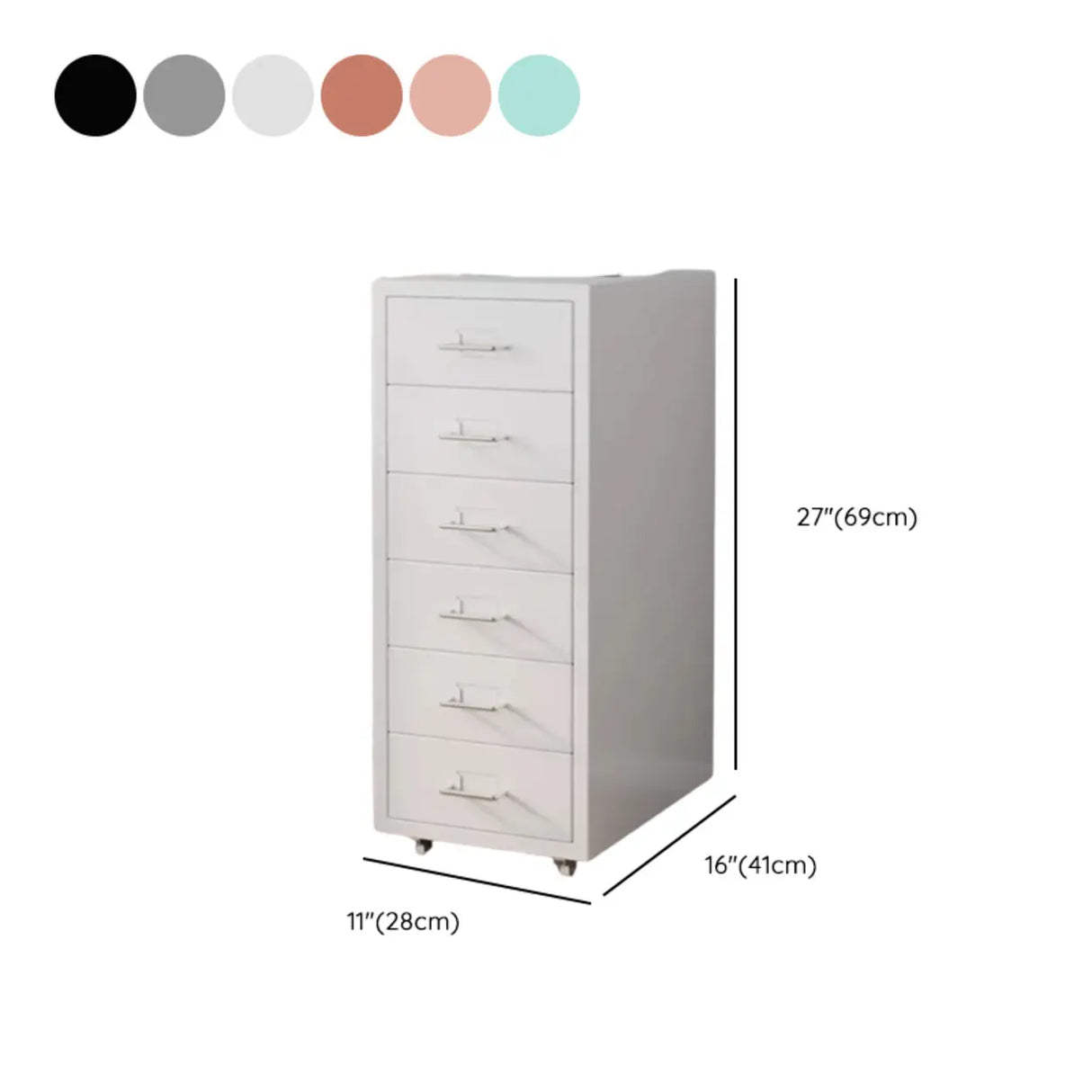 Steel Vertical Drawers Storage Rolling Filing Cabinet Image - 34