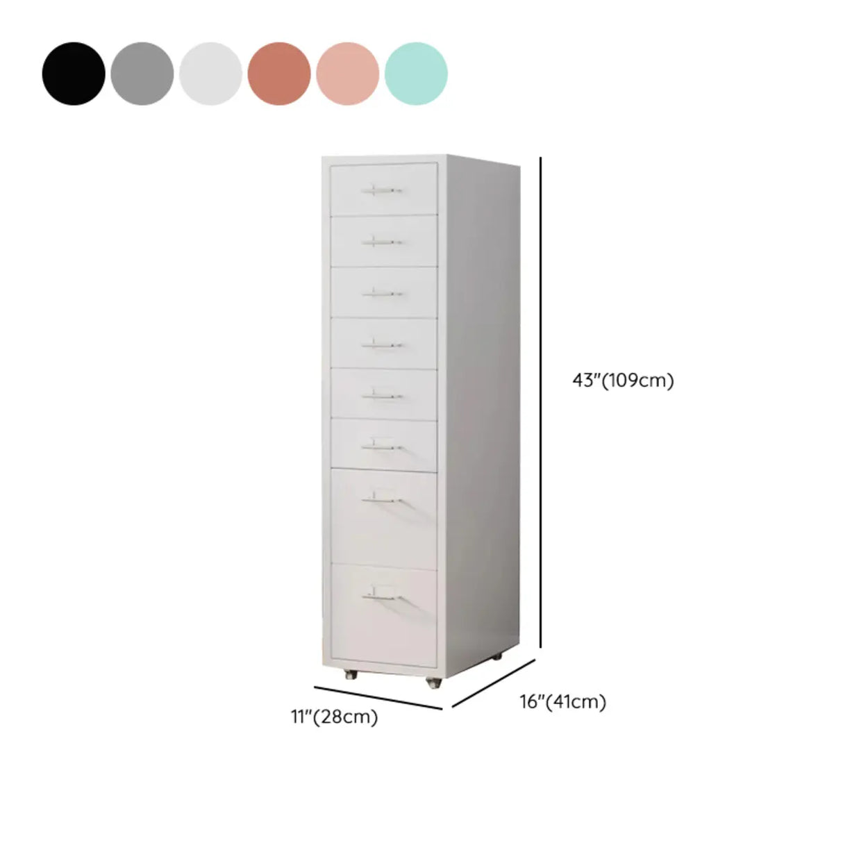 Steel Vertical Drawers Storage Rolling Filing Cabinet Image - 35