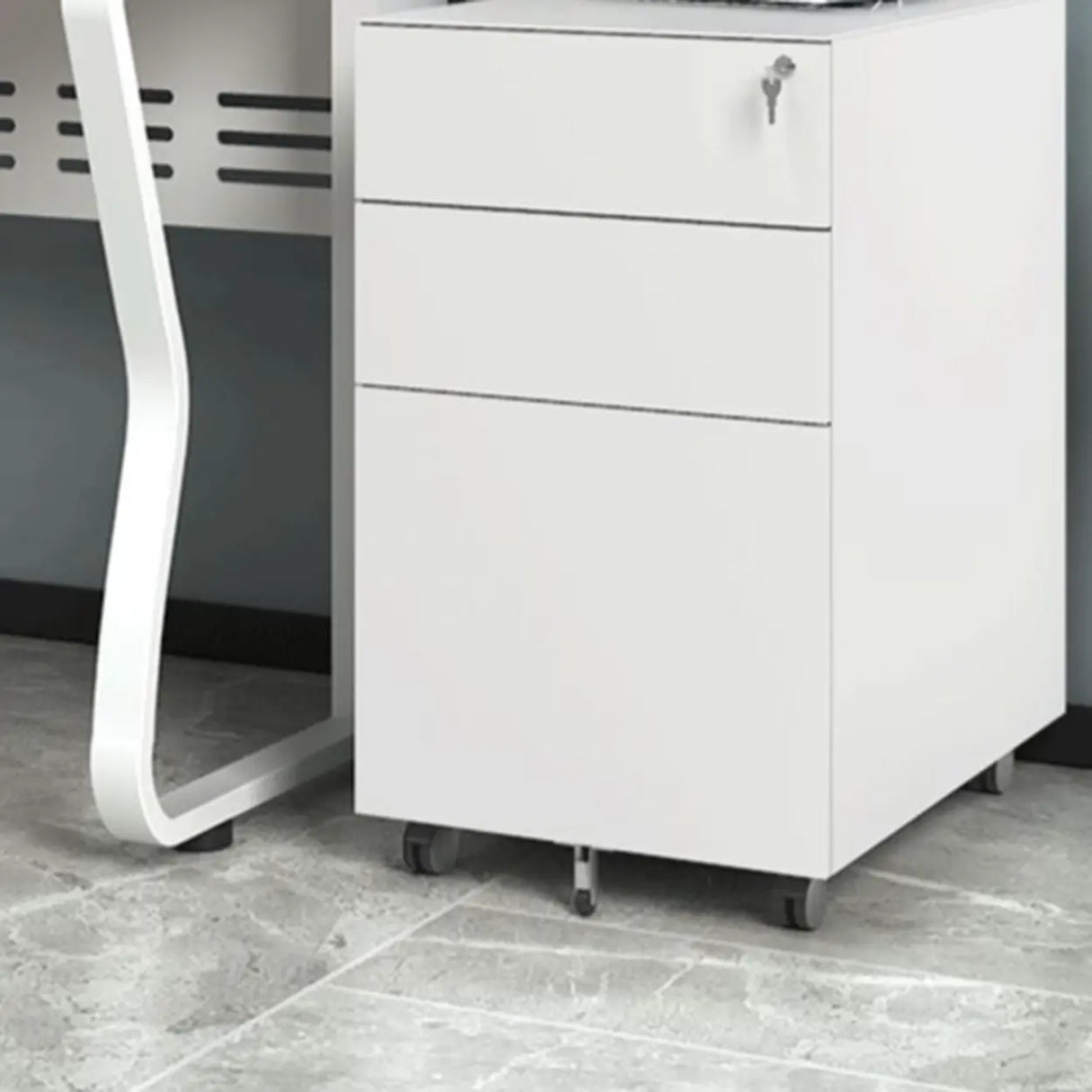 Steel Vertical Filing Cabinet with Wheels and Lock Image - 1