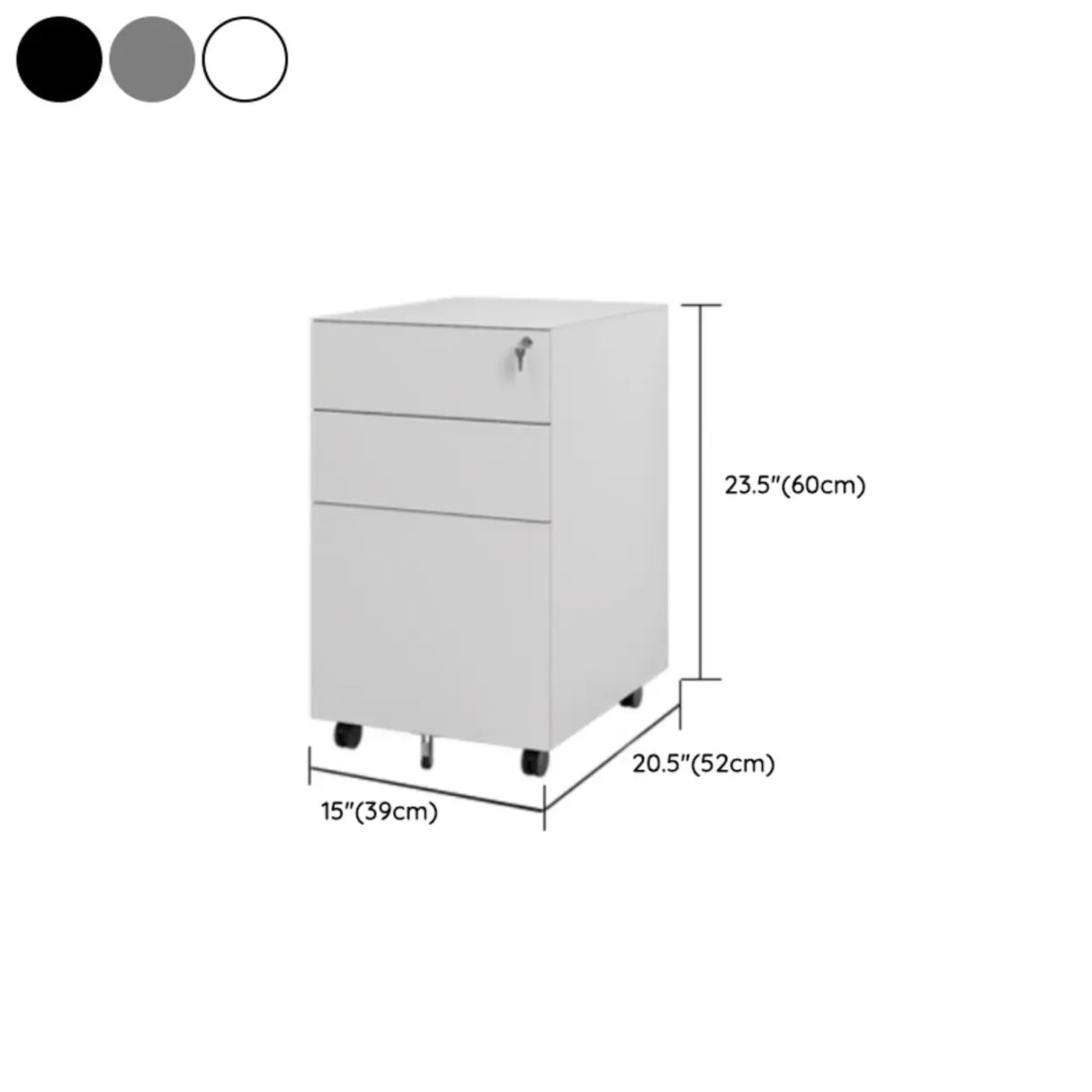 Steel Vertical Filing Cabinet with Wheels and Lock Image - 7