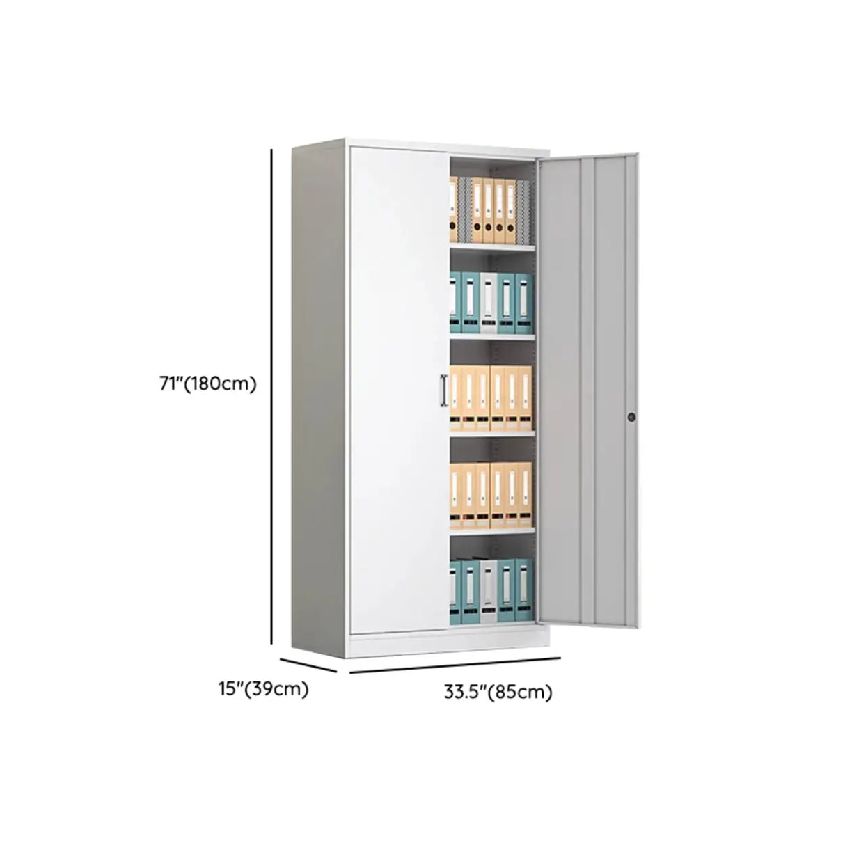 Steel Vertical Glass Door Filing Cabinet with Shelves