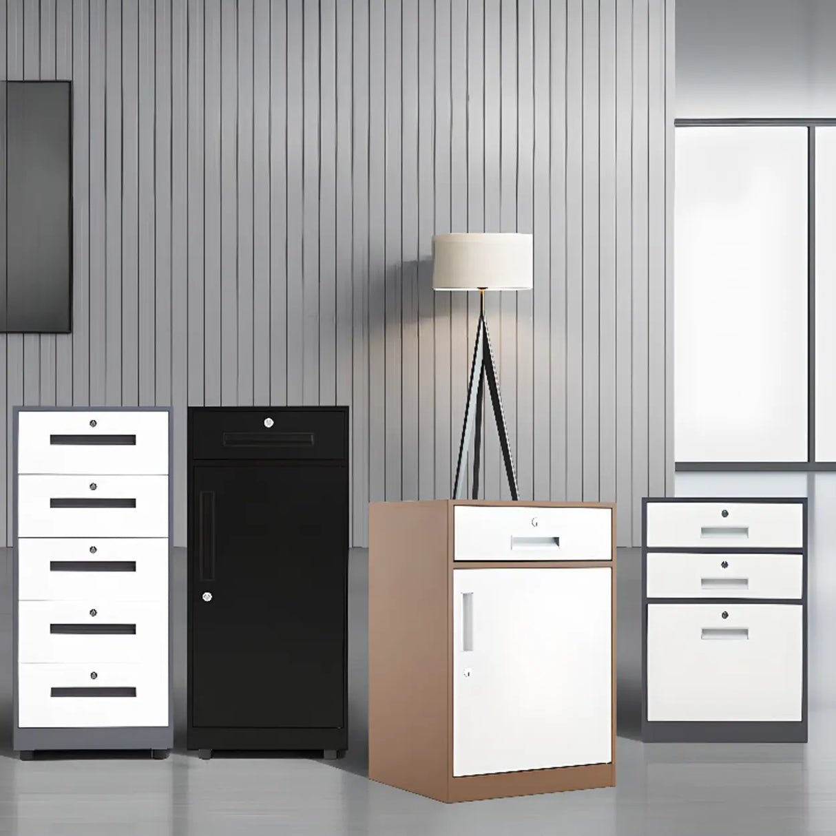 Steel Vertical Lockable Filing Cabinet with Drawers Image - 4