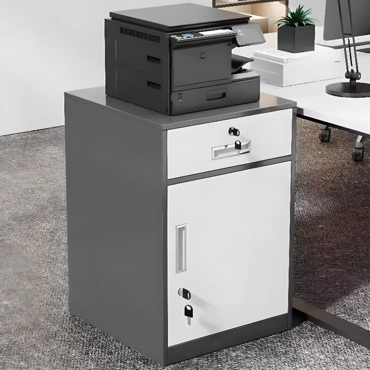 Steel Vertical Lockable Filing Cabinet with Drawers Image - 6