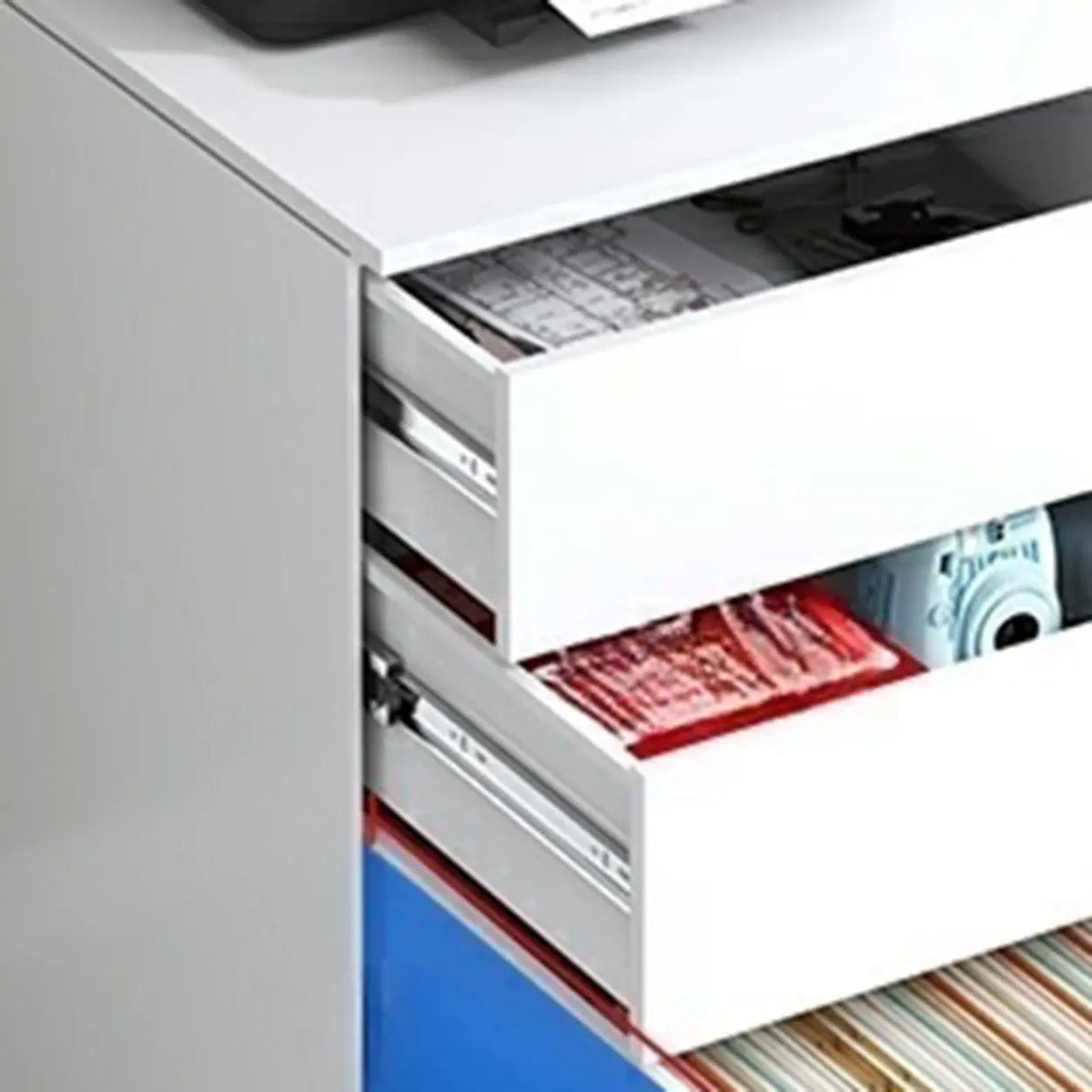 Steel Vertical Lockable Filing Cabinet with Wheels Image - 16