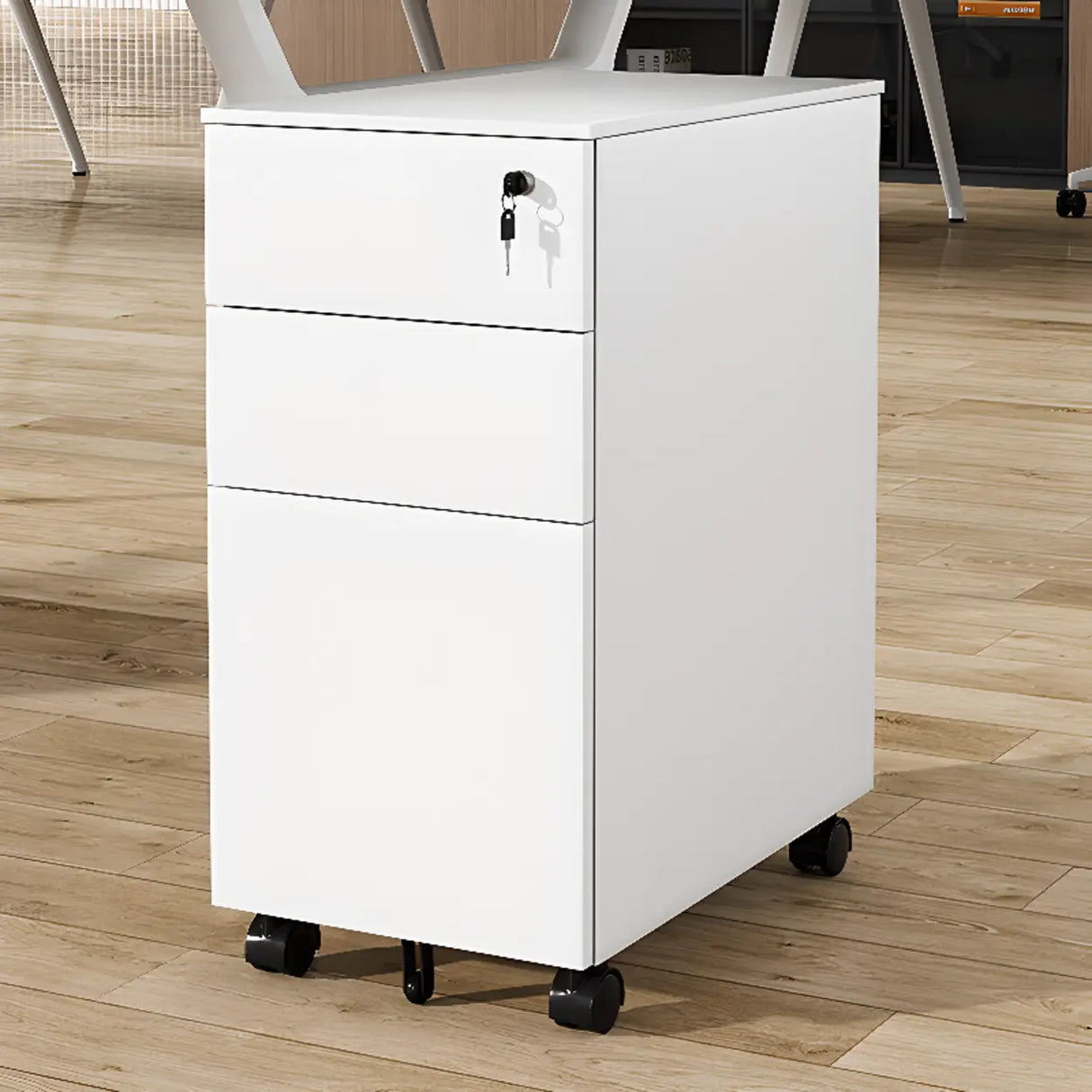 Steel Vertical Lockable Filing Cabinet with Wheels Image - 19