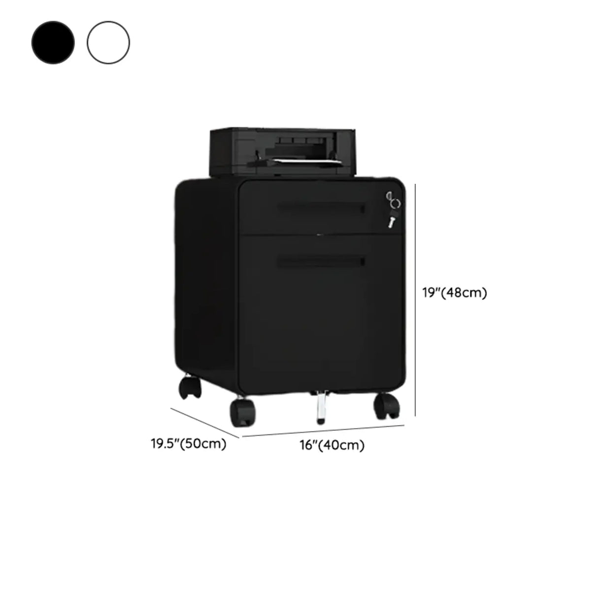 Steel Vertical Lockable Filing Cabinet with Wheels Image - 32