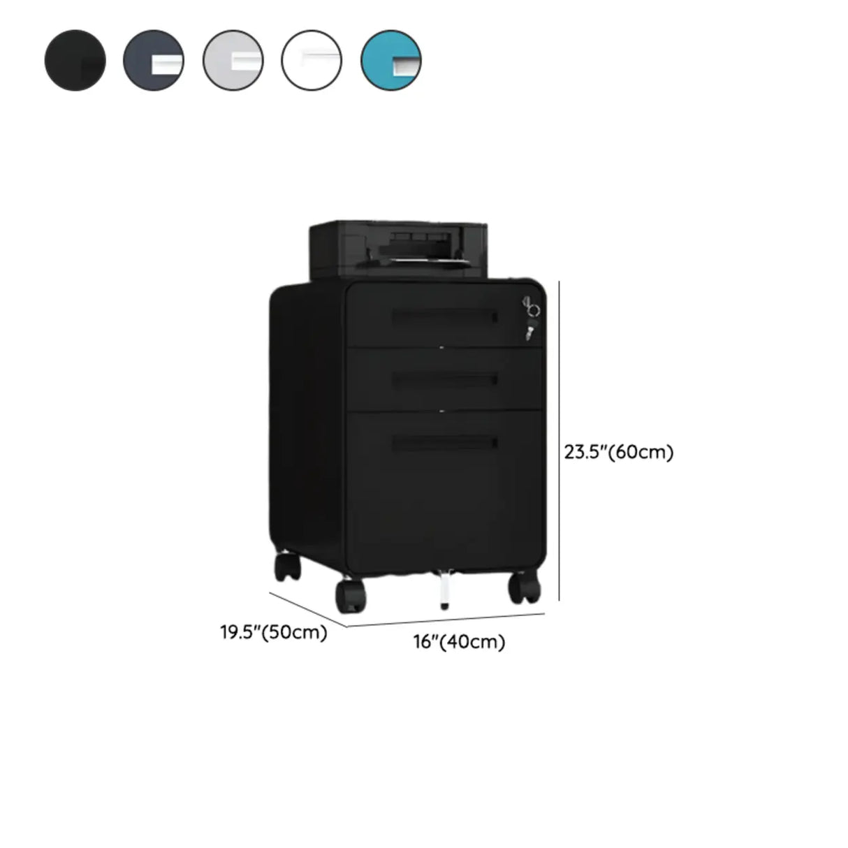 Steel Vertical Lockable Filing Cabinet with Wheels Image - 33