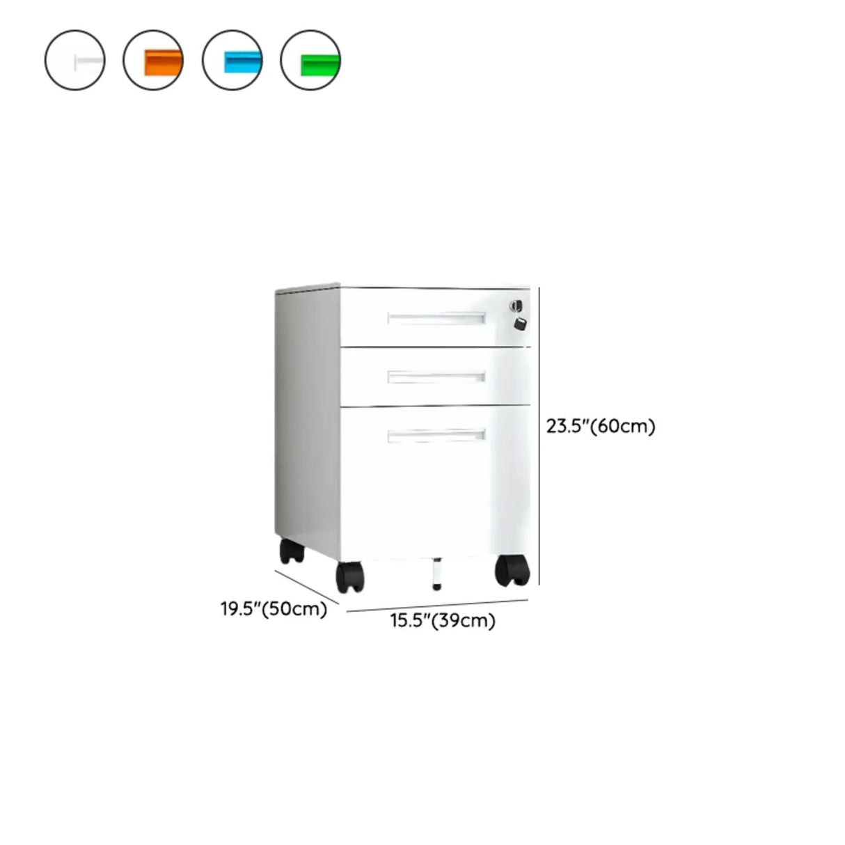 Steel Vertical Lockable Filing Cabinet with Wheels Image - 34